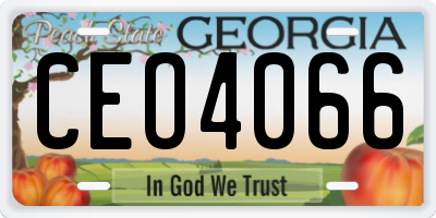 GA license plate CEO4066
