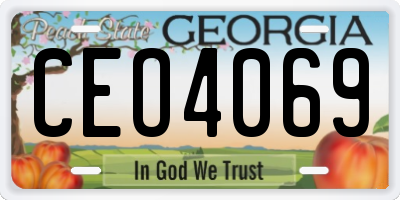 GA license plate CEO4069