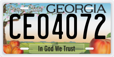 GA license plate CEO4072