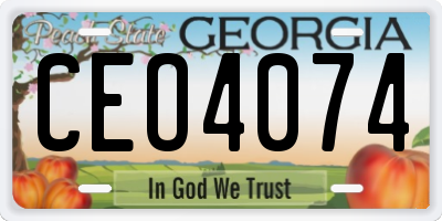 GA license plate CEO4074
