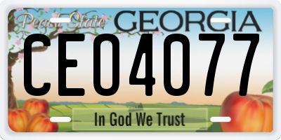 GA license plate CEO4077