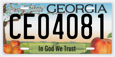 GA license plate CEO4081
