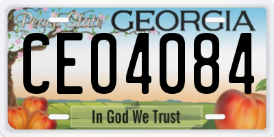 GA license plate CEO4084