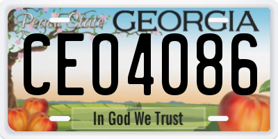 GA license plate CEO4086