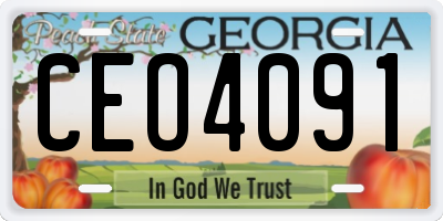 GA license plate CEO4091