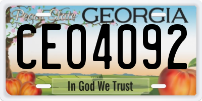 GA license plate CEO4092