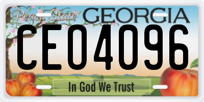 GA license plate CEO4096