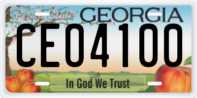 GA license plate CEO4100