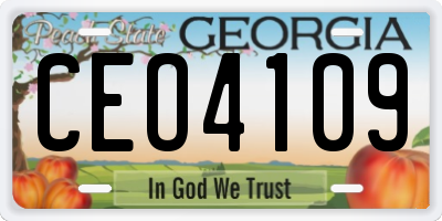 GA license plate CEO4109