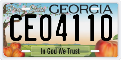 GA license plate CEO4110