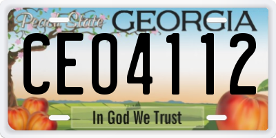 GA license plate CEO4112
