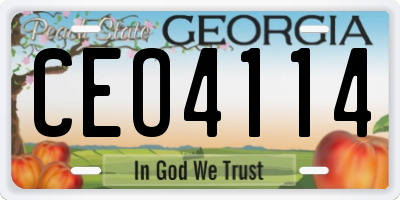 GA license plate CEO4114