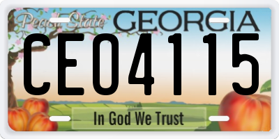 GA license plate CEO4115
