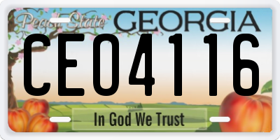 GA license plate CEO4116
