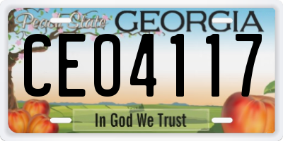 GA license plate CEO4117