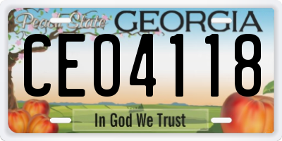 GA license plate CEO4118