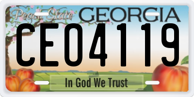 GA license plate CEO4119