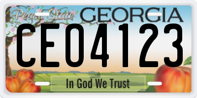 GA license plate CEO4123
