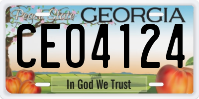GA license plate CEO4124
