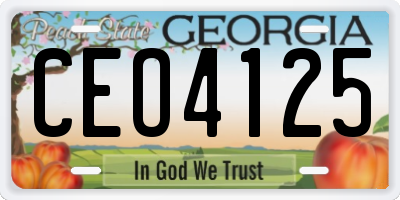 GA license plate CEO4125