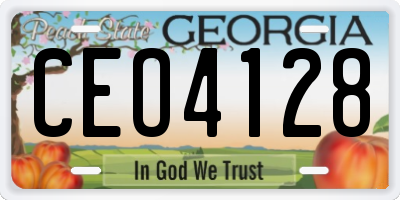 GA license plate CEO4128