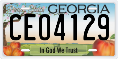 GA license plate CEO4129