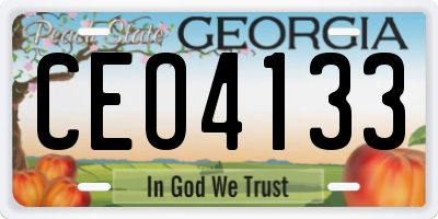 GA license plate CEO4133