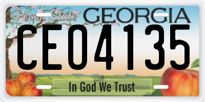 GA license plate CEO4135