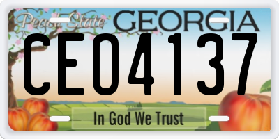 GA license plate CEO4137