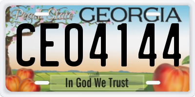 GA license plate CEO4144