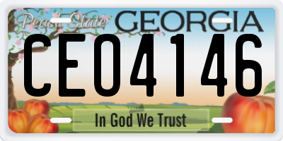 GA license plate CEO4146