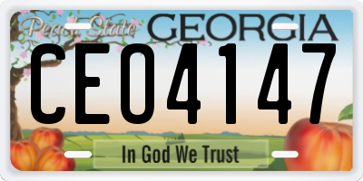 GA license plate CEO4147