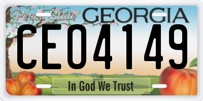 GA license plate CEO4149