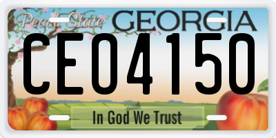GA license plate CEO4150