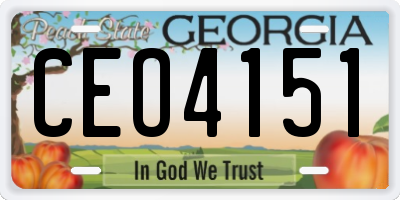 GA license plate CEO4151
