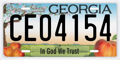 GA license plate CEO4154