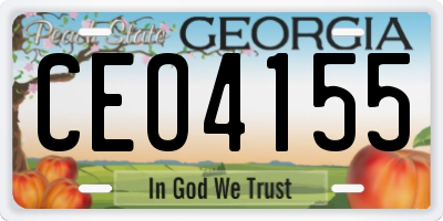 GA license plate CEO4155