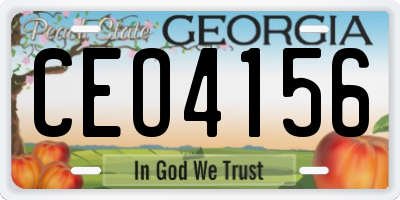 GA license plate CEO4156