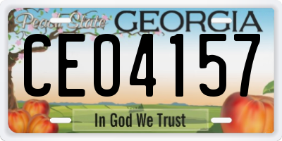 GA license plate CEO4157