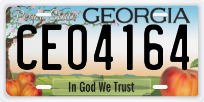 GA license plate CEO4164