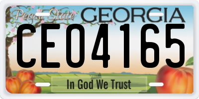 GA license plate CEO4165