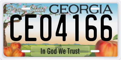 GA license plate CEO4166
