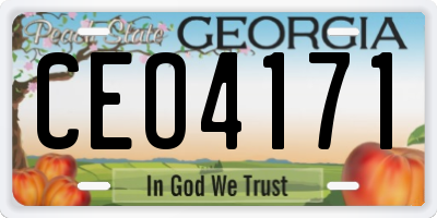 GA license plate CEO4171