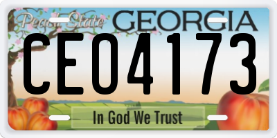 GA license plate CEO4173