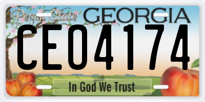 GA license plate CEO4174