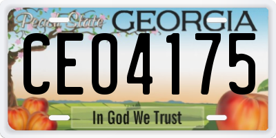 GA license plate CEO4175