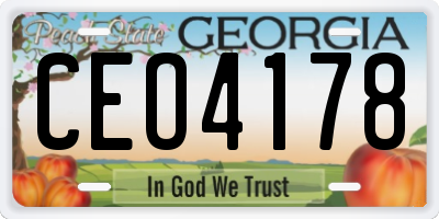 GA license plate CEO4178