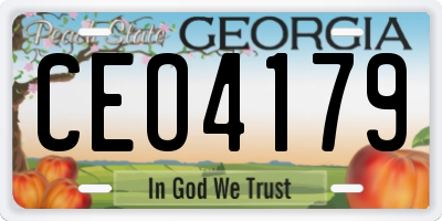 GA license plate CEO4179