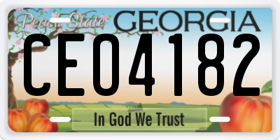 GA license plate CEO4182