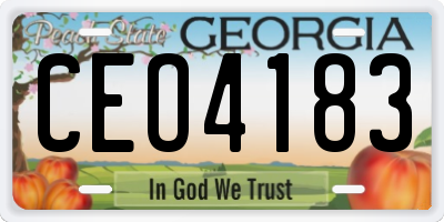 GA license plate CEO4183